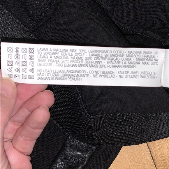 Zara Trafaluc Collection Black Pants w/faux leath - Picture 4 of 6